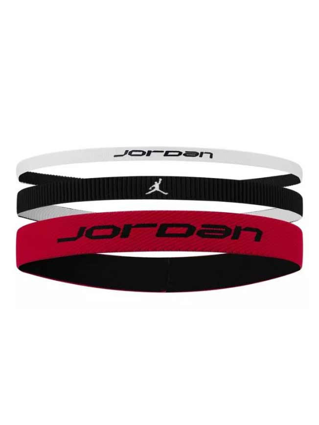 Jordan Elastic Sport Mixed Width Headbands 3 Pk White/Gym Red/Black