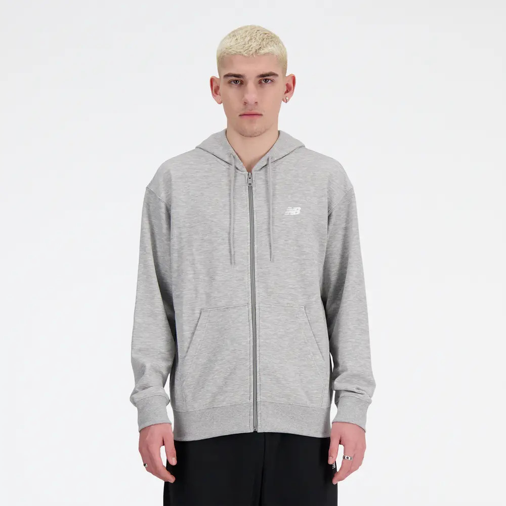 New Balance MJ41501AG Sport Essentials Logo Fleece Full Zip Grey M