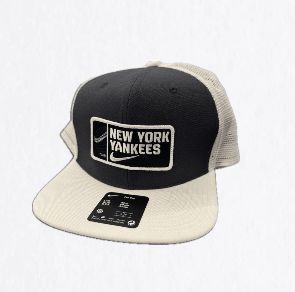 Nike MLB New York Yankees Primetime Dri-Fit Pro Structured Square Bill Trucker Cap Pitch Blue 4FA/White 10A/White 10A S/M