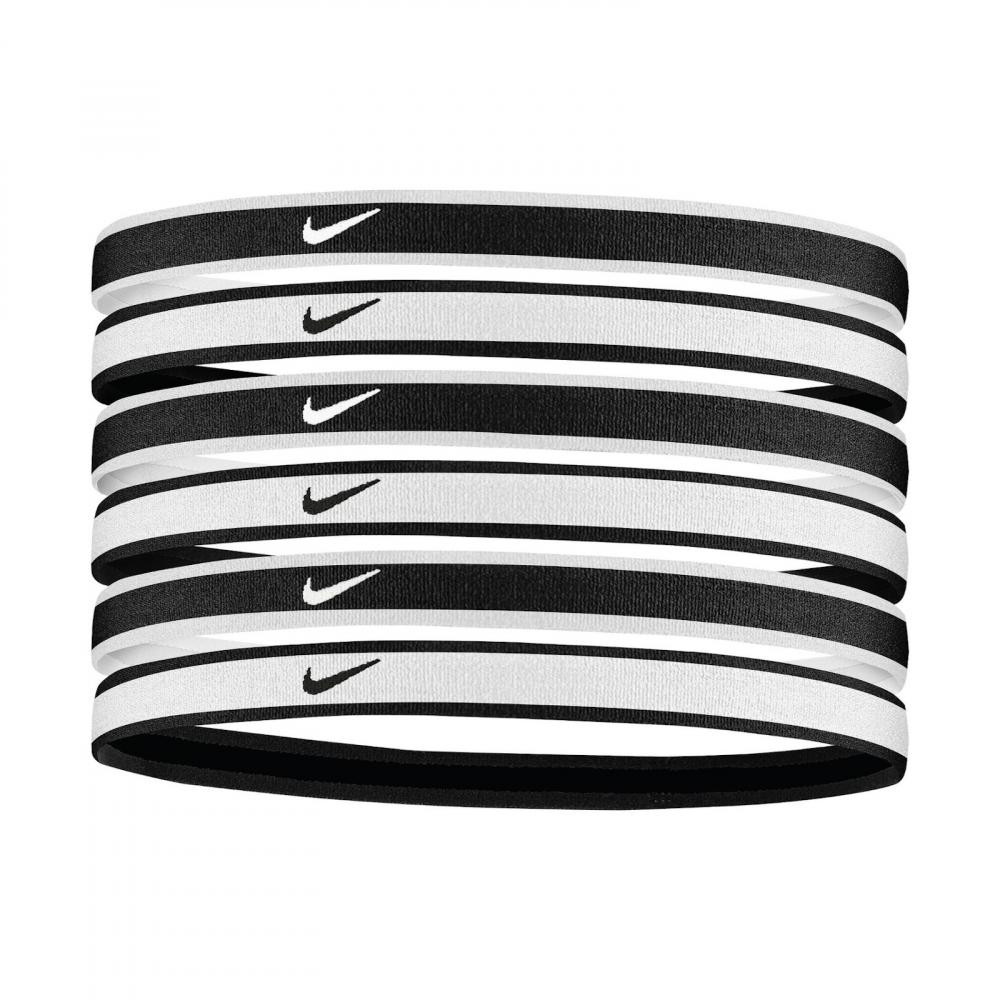 NIKE SWOOSH SPORT HEADBANDS 6 PK WHITE/BLACK