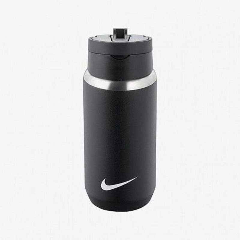 NIKE SS RECHARGE STRAW BOTTLE 12OZ BLACK/WHITE ONE