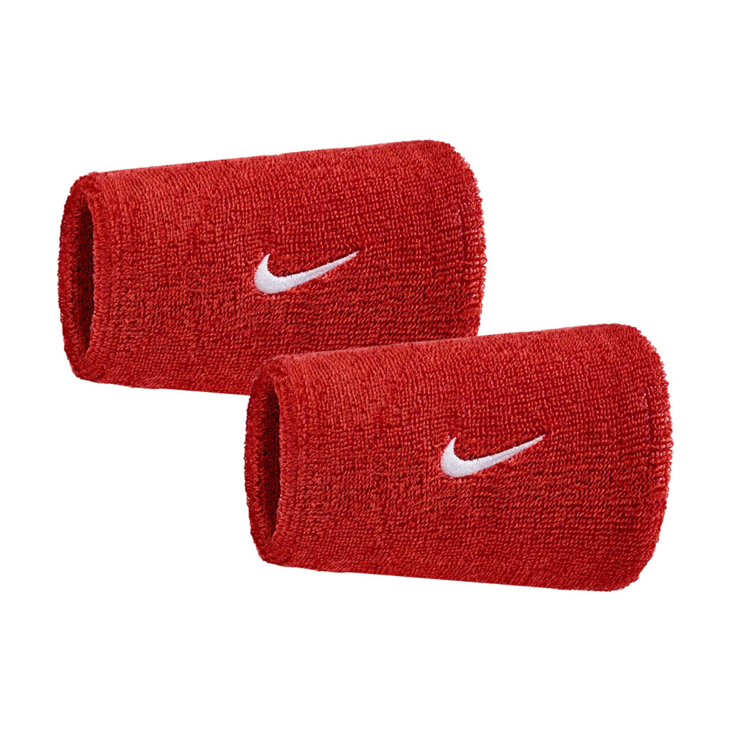 Nike Swoosh Classic Doublewide Wristbands 2Pk University Red/White