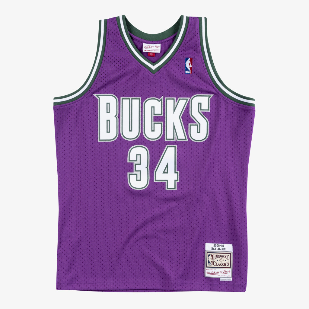 Mitchell & Ness NBA Swingman Road Jersey Bucks 2000 Ray Allen Purple L