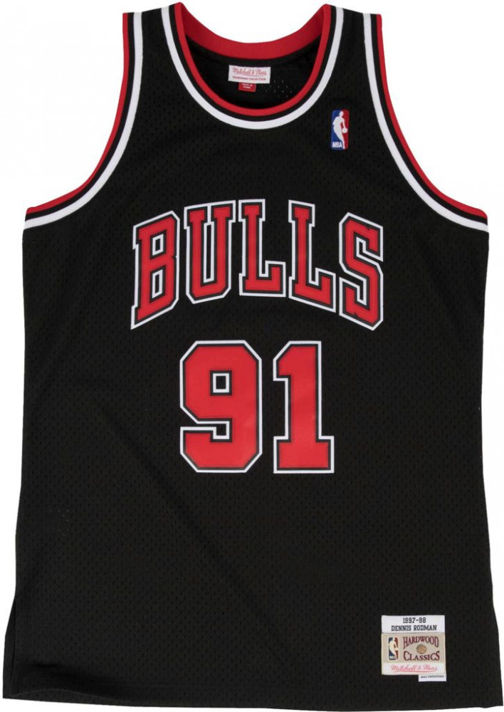 MITCHELL & NESS NBA CHICAGO BULLS DENNIS RODMAN 1997-98' #91 SWINGMAN 2.0 JERSEY BLACK/RED